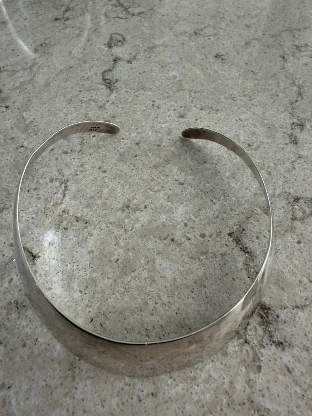 Gorgeous Vintage Sante Fe Sterling Silver Cuff Necklace - Wide Choker